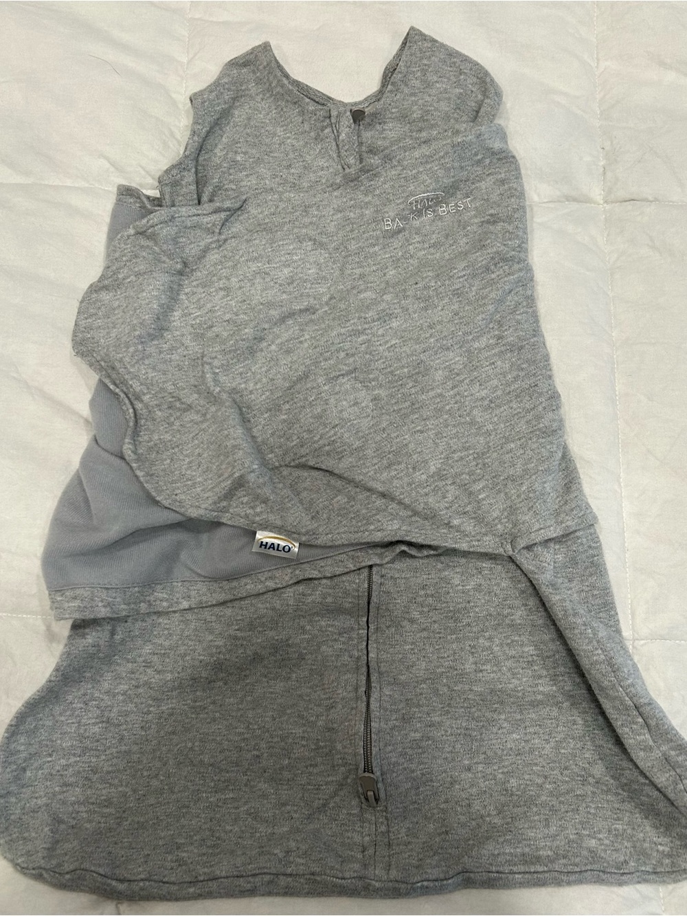 Halo Gray Baby Sleep Sack with Zip